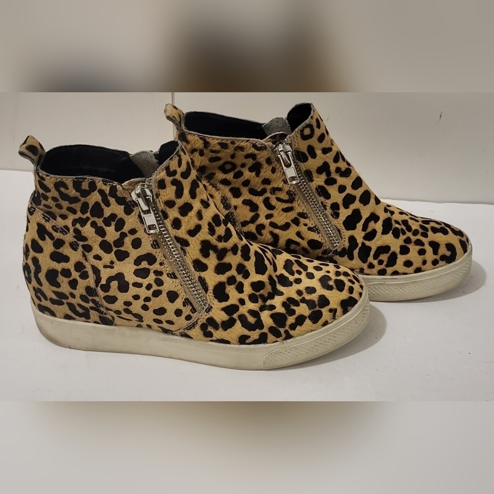 Steve Madden Wedgie,Leopard‎ Print Design Sneakers, Women's 10M